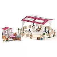 Kliknite za detalje - Schleich Figure Konji - Škola jahanja sa štalom konjima i ljudima 72118