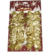 Novogodišnja dekoracija - 10 mašnica u zlatnoj boji