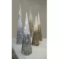 Kliknite za detalje - Svetleća LED Kupa - Abažur Srebrne Boje 50 cm Shiny Cone