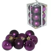 Kliknite za detalje - Ukrasi Za Jelku 12 komada - Kuglice 5 cm ljubičaste