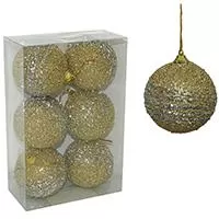 Kliknite za detalje - Ukrasi za jelku - kugle od stiropora 8 cm 6 komada - zlatne