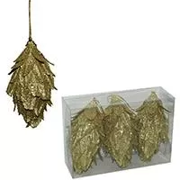 Kliknite za detalje - Ukrasi za jelku - šišarke 10 cm 3 komada - zlatne