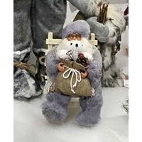 Kliknite za detalje - Deda Mraz, Norman, Na Stolici - Figura Visine 30 cm