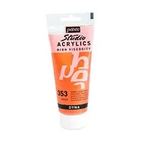 Kliknite za detalje - PEBEO Studio Acrylics High Viscosity DYNA - Akrilna boja - Iridescent Orange Yellow 353 - 100ml 661153