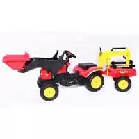 Kliknite za detalje - Dečiji Traktor sa prikolicom na pedale 09 Crveni Go 1005