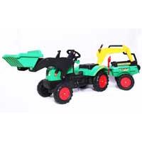 Dečiji Traktor sa prikolicom na pedale 09 Zeleni Go 1005