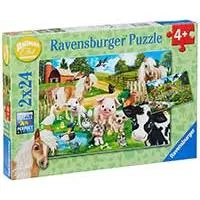 Kliknite za detalje - Ravensburger Puzzle 2x24 dela - Domaće i divlje životinje 07830