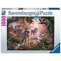 Kliknite za detalje - Ravensburger Puzzle 1000 delova - Porodica vukova 15185
