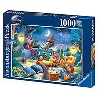 Kliknite za detalje - Ravensburger Puzzle 1000 delova - Vini Pu družina posmatra zvezde 15875