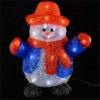 Kliknite za detalje - Novogodišnji ukras - Sneško sa LED lampicama 30 cm