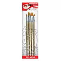 Kliknite za detalje - PEBEO Brushes - Pop Art - Set četkica okrugle i flah - polyamid 4kom. 670203
