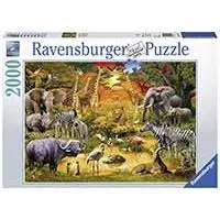 Kliknite za detalje - Ravensburger Slagalica 2000 delova - Okupljanje životinja na pojilu 16702