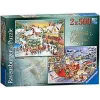 Kliknite za detalje - Ravensburger Puzle 2x500 delova - Novogodišnja čarolija 15031