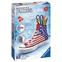 Kliknite za detalje - Kutija za olovke od puzli Patika sa američkom zastavom - Ravensburger 12549