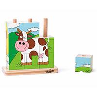 Drvena slagalica kocke na štapićima Životinje Woodyland 93055