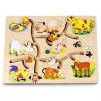 Kliknite za detalje - Pino Toys Drvena slagalica Lavirint Farma