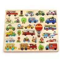Kliknite za detalje - Pino Toys Velika drvena uklapalica Saobraćaj
