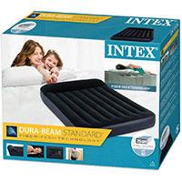 Intex 64148 Dura-Beam Standard Classic Krevet Na Naduvavanje 137x191x25 cm Sa Električnom Pumpom i Uzglavljem