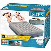 Intex 64118 Dura-Beam Mid-Rise Krevet Na Naduvavanje 152x203x30 cm Sa Električnom Pumpom i Uzglavljem