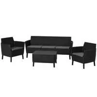 Kliknite za detalje - Baštenska garnitura Salemo 3 seater Graphite Trosed Dve stolice Stočić