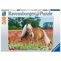 Kliknite za detalje - Ravensburger Puzzle 500 delova -  Konj u polju maka 14831