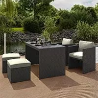 Kliknite za detalje - 5 u 1 Složiva Baštenska Garnitura Tenor Black Za 4 Osobe