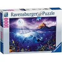 Kliknite za detalje - Puzzle Slagalica 1000 delova Kitovi na mesečini Ravensburger 19791