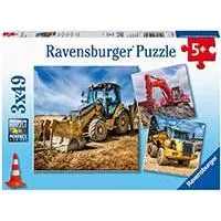 Kliknite za detalje - Puzzle 3x49 delova Bageri na delu Ravensburger 05032