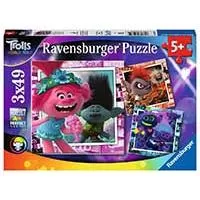 Kliknite za detalje - Puzzle 3x49 delova Trolls 2 - Svetska turneja Ravensburger 05081