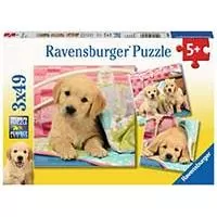 Kliknite za detalje - Puzzle 3x49 delova Slatki štenci Ravensburger 08065