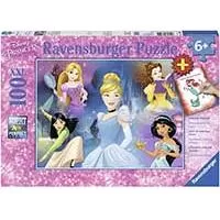 Kliknite za detalje - Puzzle 100 XXL delova + bojanka Disney Princess Ravensburger 13699