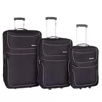 Enova Proširivi Koferi 75/65/55cm Barcelona Black 512140 - Komplet kofera Barcelona čini Vas spremnim i za kratka i za duga putovanja! Dimenzija su 75, 65 i 55cm, a veliki i srednji kofer su proširivi. Svaki kofer ima dva džepa, 2 točkića i sigurnosnu bravicu.