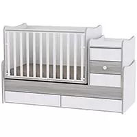 Kliknite za detalje - LORELLI Drveni krevetac 3u1 MAXI PLUS White-Artwood 10150300030