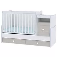 Kliknite za detalje - LORELLI Drveni krevetac 3u1 TREND PLUS White-Blue Elm 10150400033