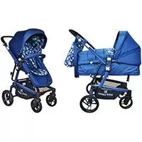 Kliknite za detalje - KIKKA BOO Kolica za bebe JASPER 2 u 1 sa reverzibilnim sedištem Houses Blue 31001020025