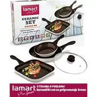 Kliknite za detalje - Komplet Keramičkih Tiganja Sa Poklopcem Lamart K202628MB