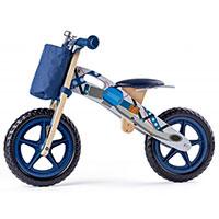 WOODY Dečiji drveni balans bicikl - bicikl bez pedala - plavi 93065