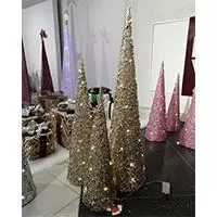 Kliknite za detalje - LED Svetleća Kupa Pearl Cone Visina 60 cm Zlatna