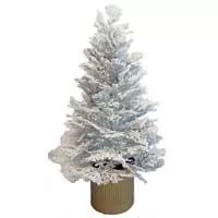 Kliknite za detalje - Bela novogodišnja jelka u metalnoj saksiji 90cm