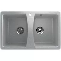 Kliknite za detalje - Granitna dupla sudopera sa sifonom Ulgran U402 siva