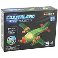 Kliknite za detalje - Crystaland prozirne kocke sa svetlom 3u1 avion 50 kocaka