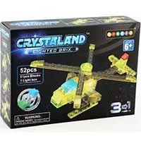 Kliknite za detalje - Crystaland prozirne kocke sa svetlom 3u1 helikopter 52 kom