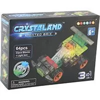 Kliknite za detalje - Crystaland prozirne kocke sa svetlom 3u1 go-kart 64 komada