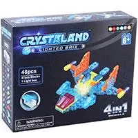 Kliknite za detalje - Crystaland prozirne kocke sa svetlom 4u1 avion 48 kocaka
