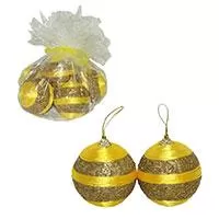 Kliknite za detalje - Ukrasi Za Jelku 6 komada - Kugle 8 cm Zlatne