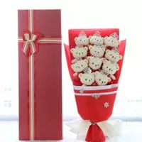 Kliknite za detalje - Teddy Bear Buket Crveni