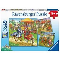 Kliknite za detalje - Puzzle 3u1 Viteški turnir 3x49 delova Ravensburger 05150