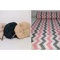 Kliknite za detalje - Okrugli jastuk sedalica za stolice 50 cm - Cik Cak Red
