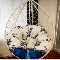 Kliknite za detalje - Jastuk Za Jaje Baštensku Ljuljašku - 100 cm BLUE FLOWERS