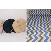 Kliknite za detalje - Okrugli jastuk sedalica za stolice 50 cm - Cik Cak Blue